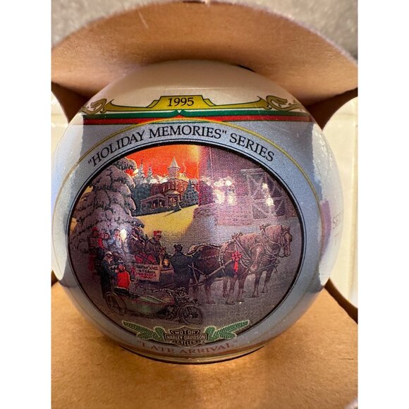 1995 Christmas Bulb Holiday Memories Collectible Ornament Harley Davidson - Picture 1 of 8